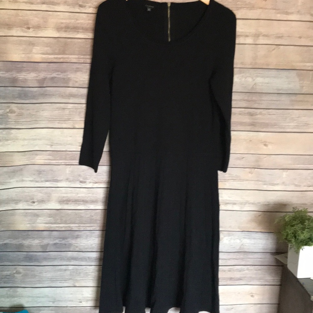 Talbots black Rayon nylon blend long sleeve dress